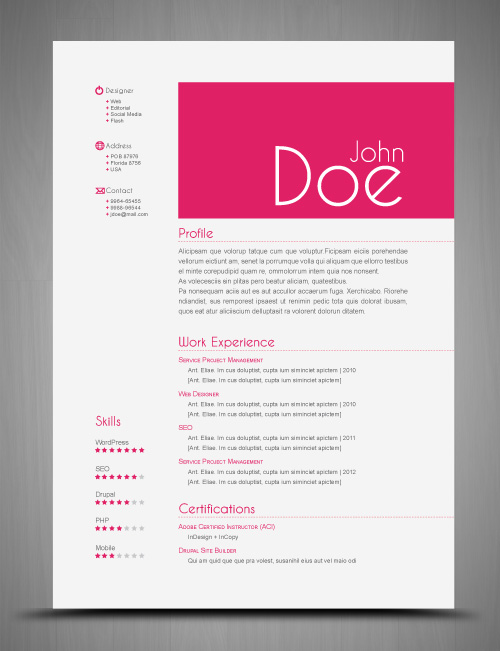 Free InDesign Resume Templates