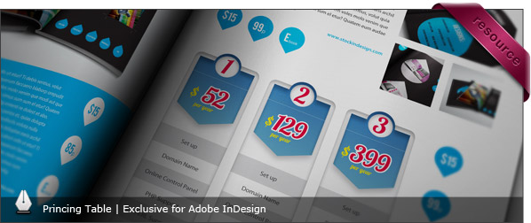 Modern Princing Table for Adobe InDesign | Free