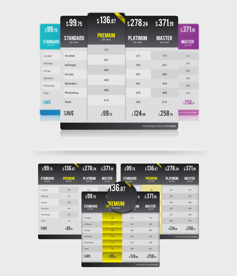 20 Premium Table Styles for InDesign