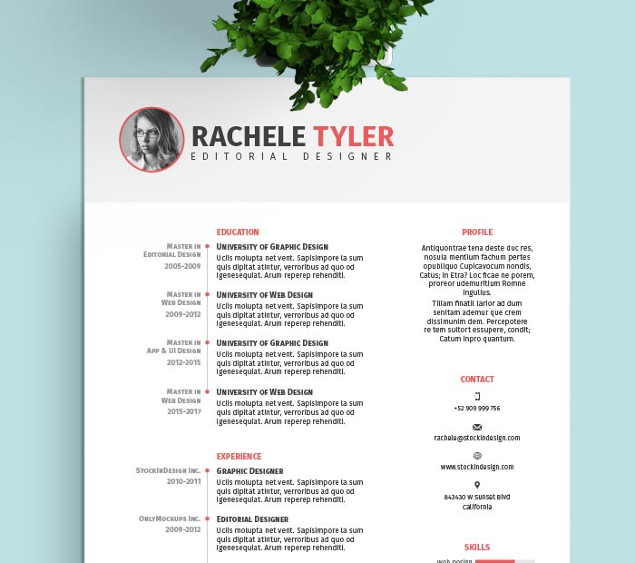 FREE InDesign Resume Template StockInDesign