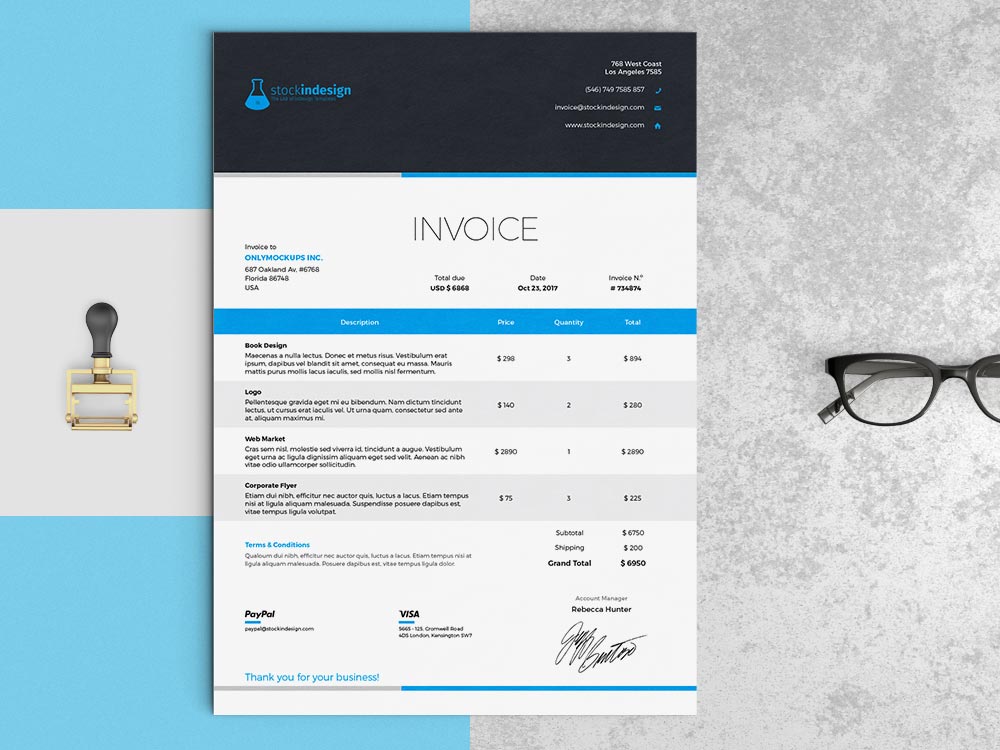 Elegant Invoice Template InDesign Template