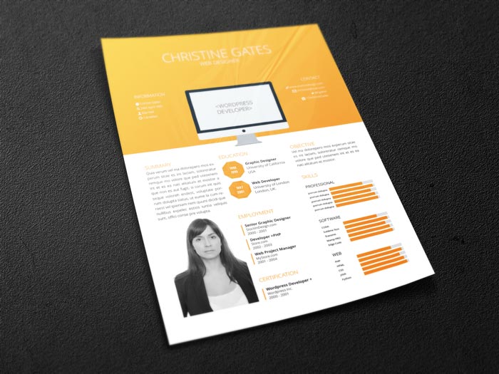 FREE Flat Resume Template