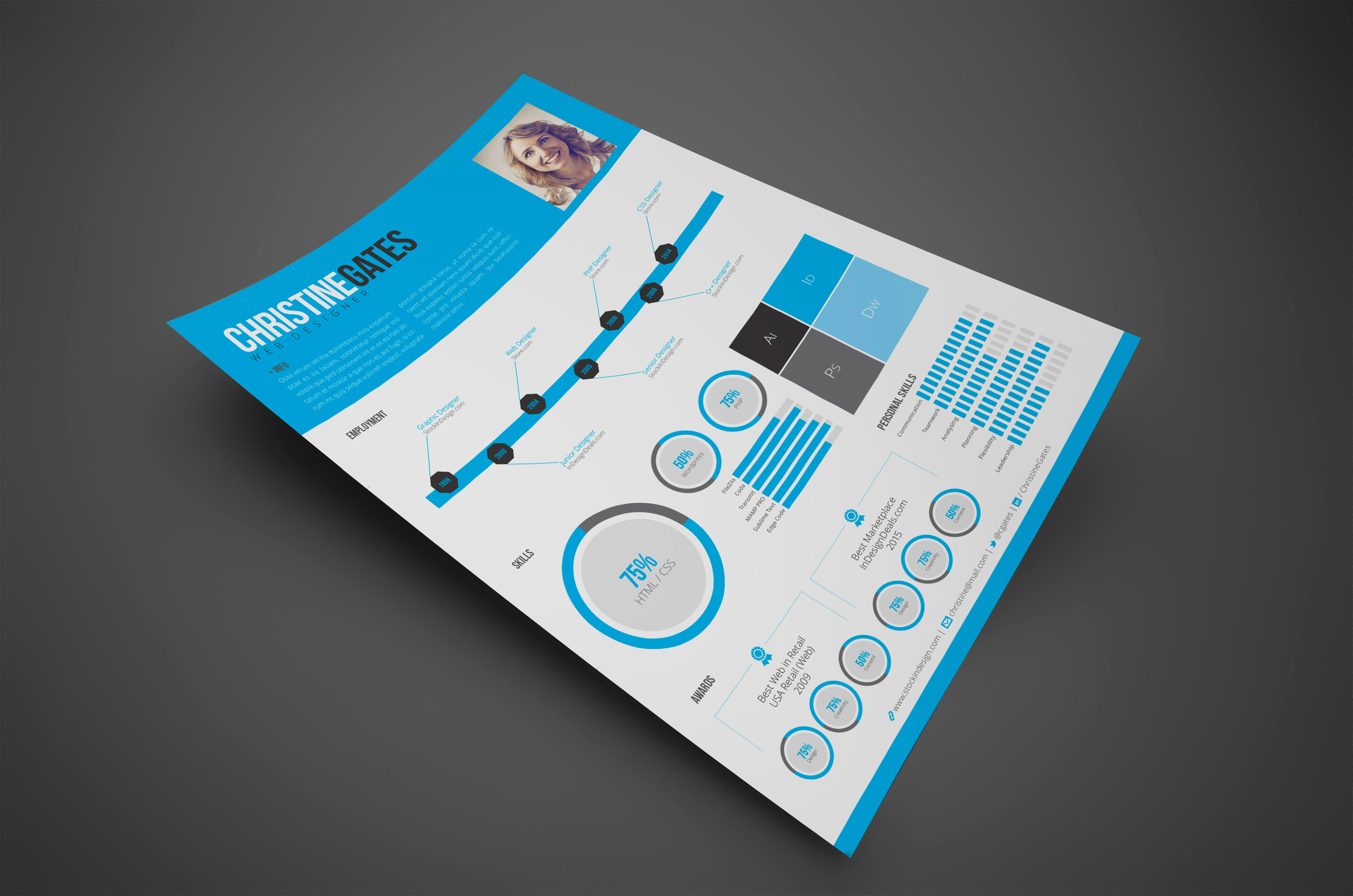 InDesign Modern Infographic Resume