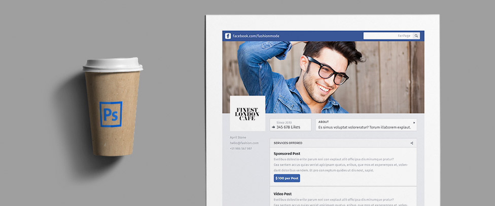 FREE Social Media Kit: FanPage - PSD