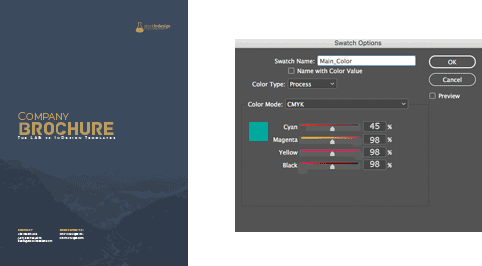 How to change the Main Color in Adobe InDesign