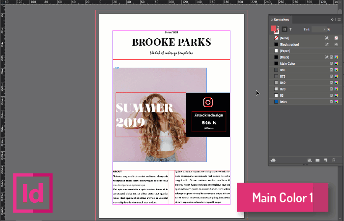 Main Color in Adobe InDesign