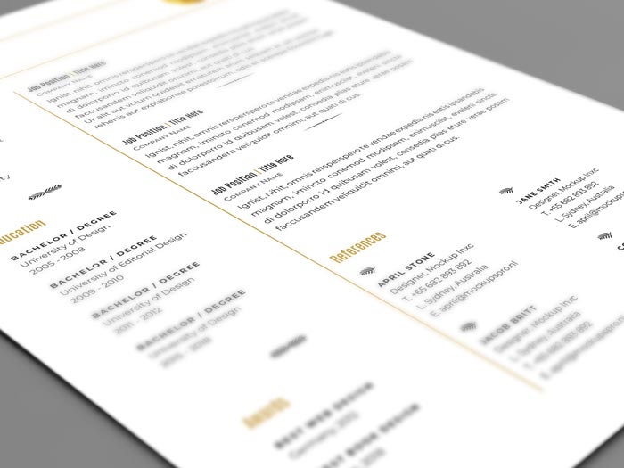 modern resume template free downloadable