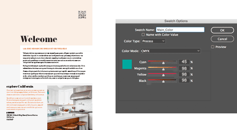 How to change the Main Color in Adobe InDesign