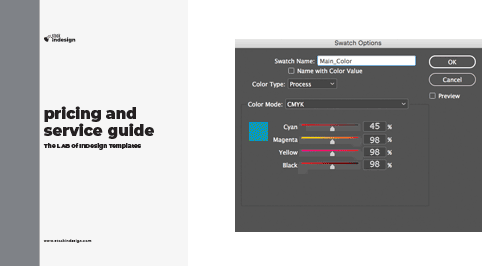 How to change the Main Color in Adobe InDesign