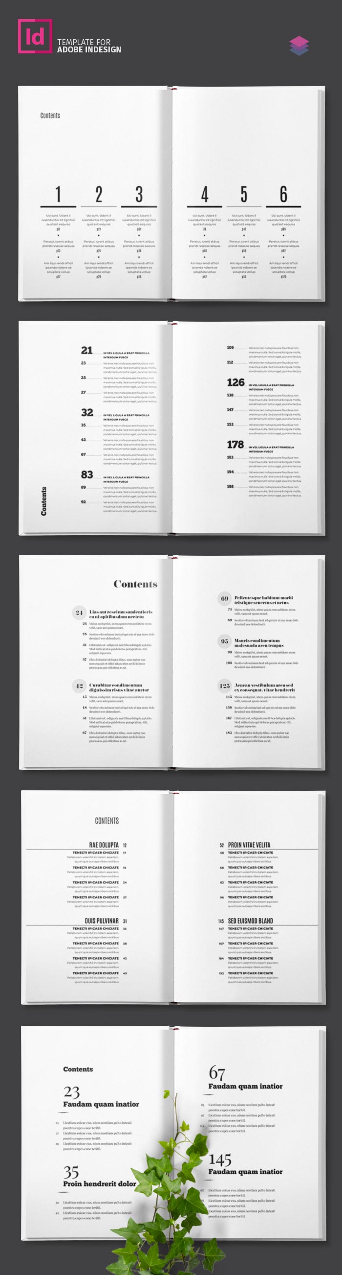 table of contents indesign