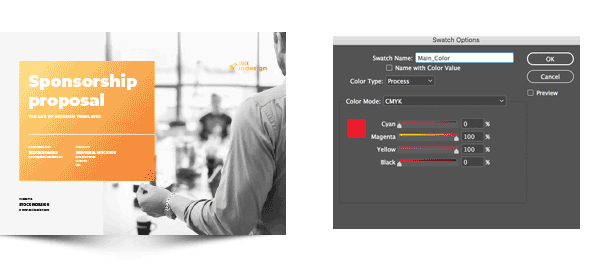 How to change the Main Color in Adobe InDesign