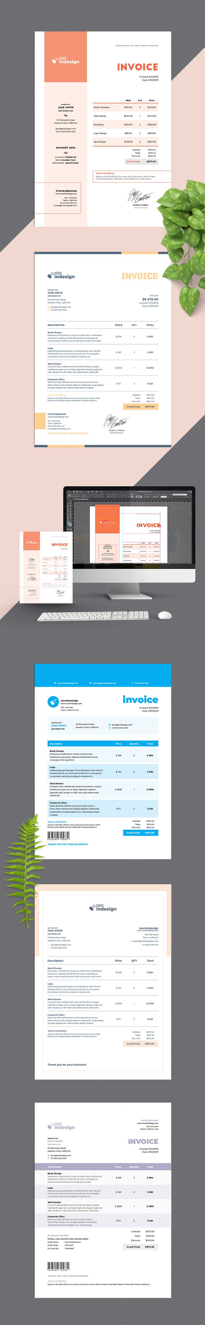 5 Invoice Templates for InDesign StockInDesign