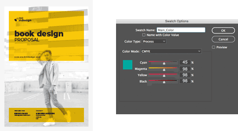 How to change the Main Color in Adobe InDesign