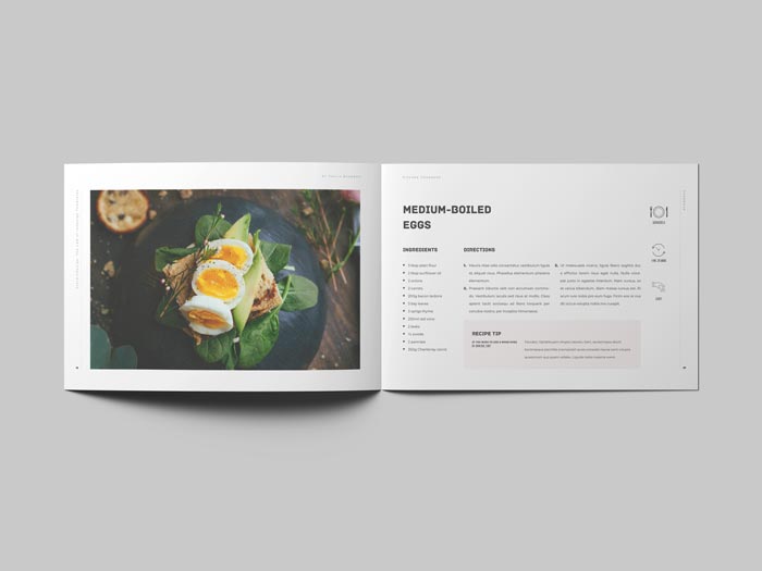 Cookbook / Recipe Book Landscape - StockInDesign