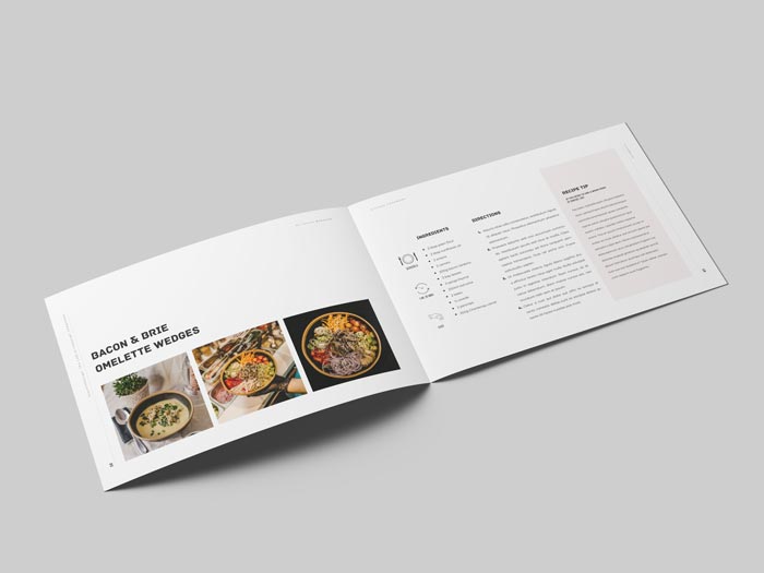 Cookbook / Recipe Book Landscape - StockInDesign