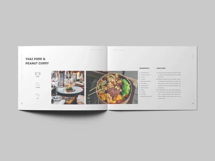 Cookbook / Recipe Book Landscape Template
