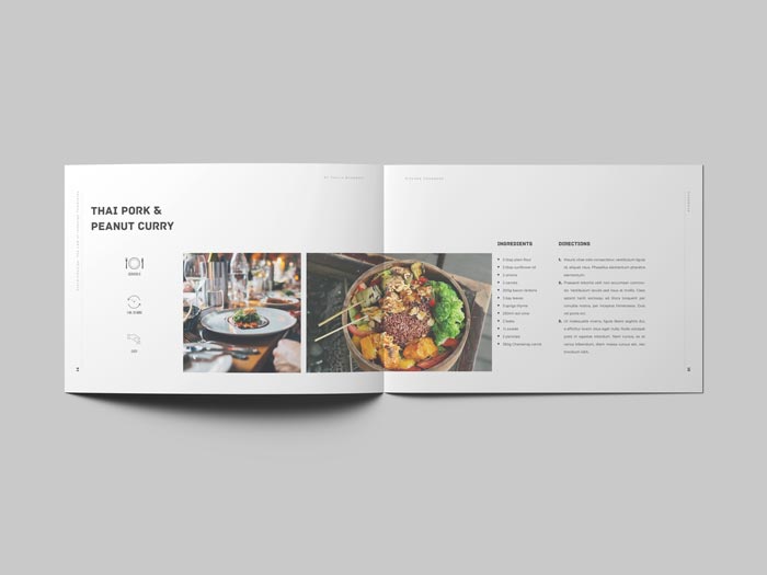 Cookbook / Recipe Book Landscape - StockInDesign