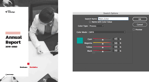 How to change the Main Color in Adobe InDesign