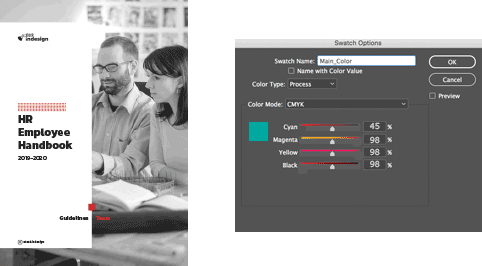 How to change the Main Color in Adobe InDesign