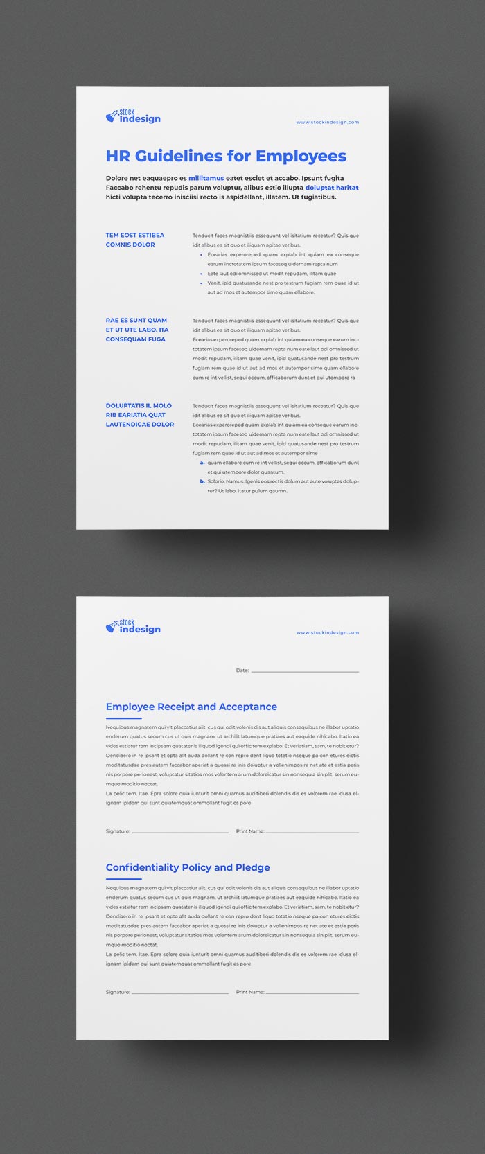 HR / Employee Handbook Template for InDesign