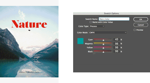 How to change the Main Color in Adobe InDesign