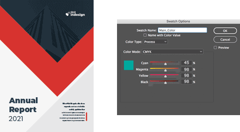 How to change the Main Color in Adobe InDesign