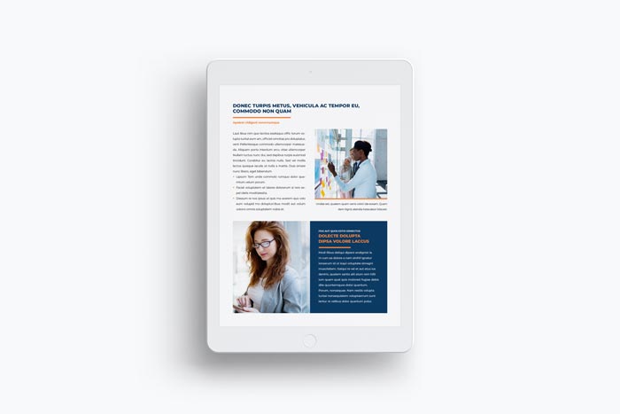 Newsletter Template for iPad