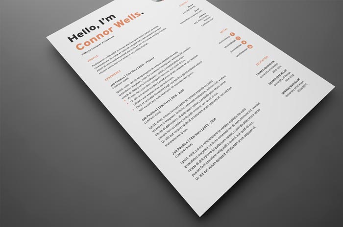 Free Resume Template / CV in Adobe InDesign