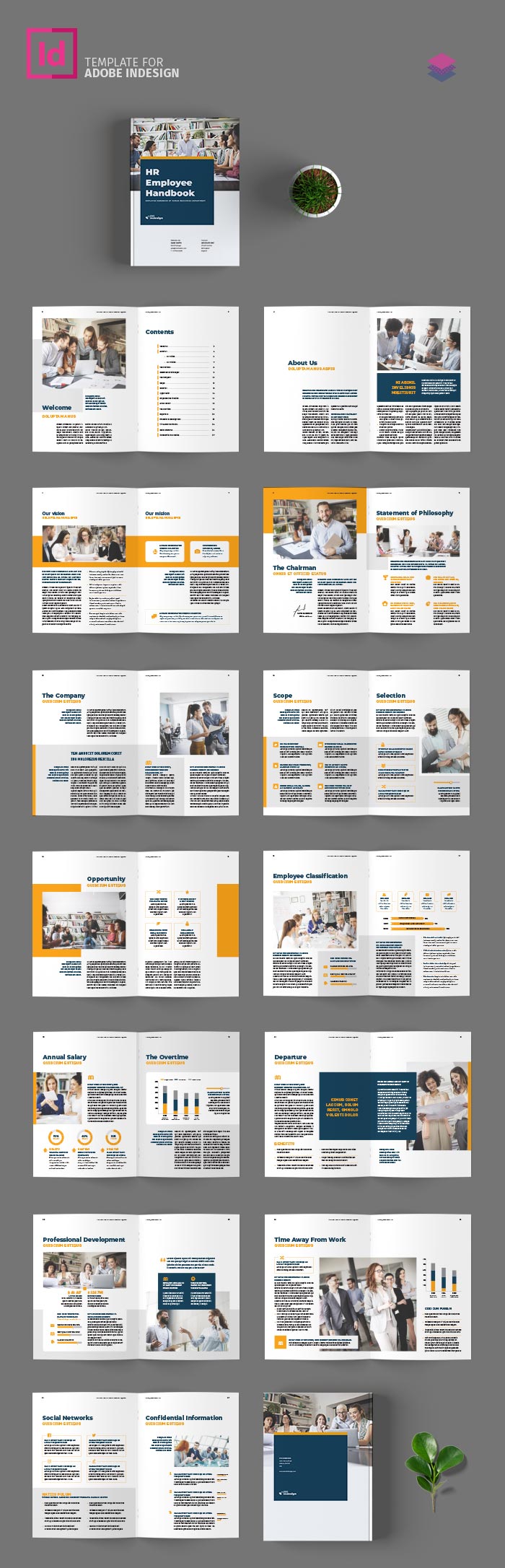 HR / Employee Handbook Template for Adobe InDesign