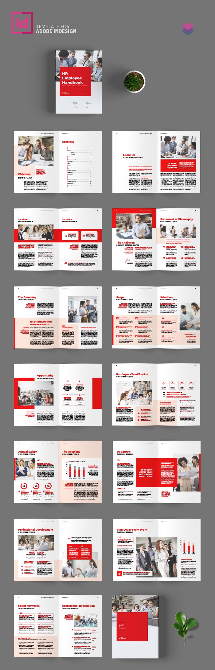 HR / Employee Handbook Template for Adobe InDesign