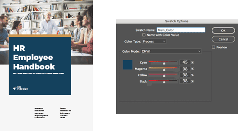 How to change the Main Color in Adobe InDesign