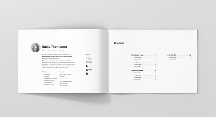 Landscape Portfolio Template for InDesign