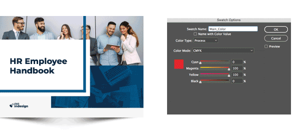 How to change the Main Color in Adobe InDesign