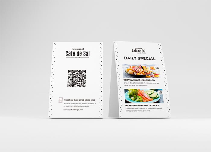 Restaurant Table Tent for Adobe InDesign