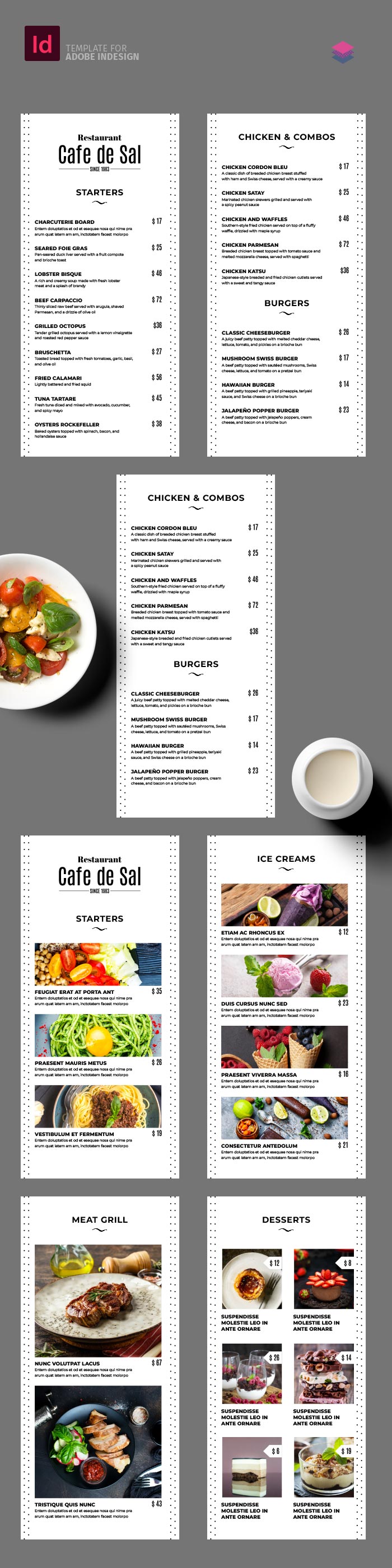 Food Menu Template for Adobe InDesign