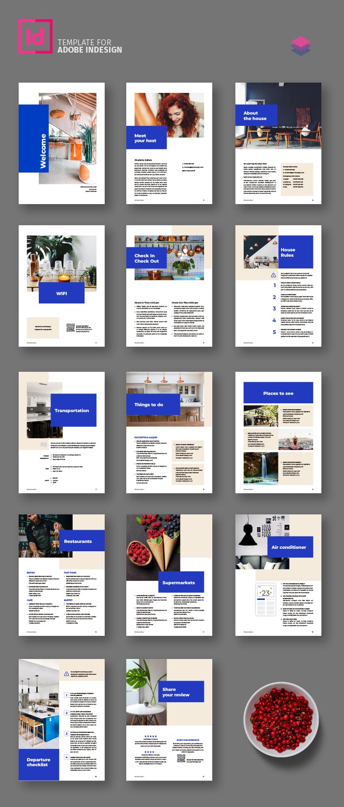 Airbnb Welcome Book Template for Adobe InDesign