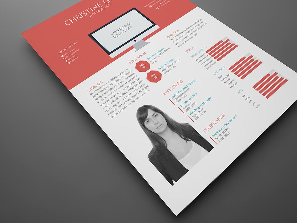 FREE Flat Resume Template