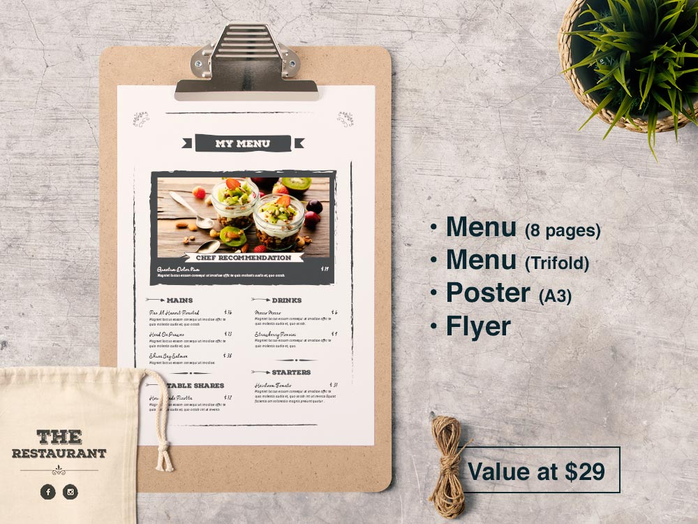 Bundle 2: Restaurant Food Menu