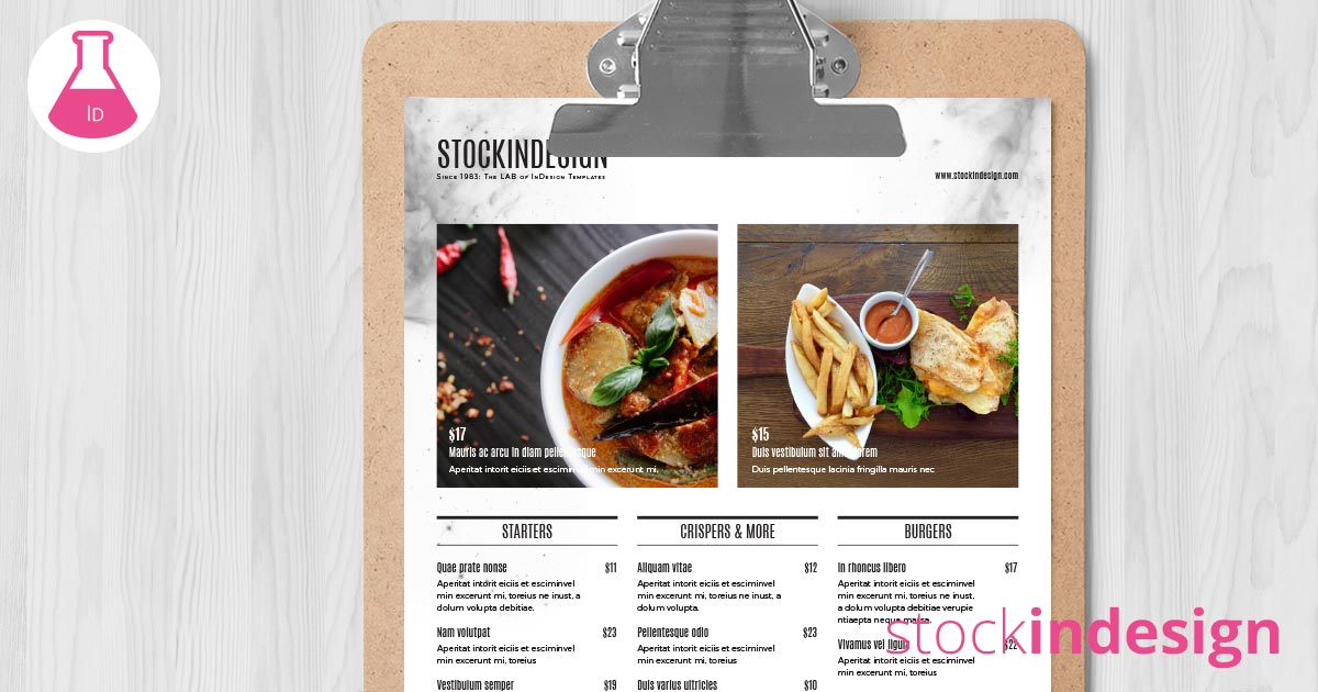 Menu Template Indesign Free