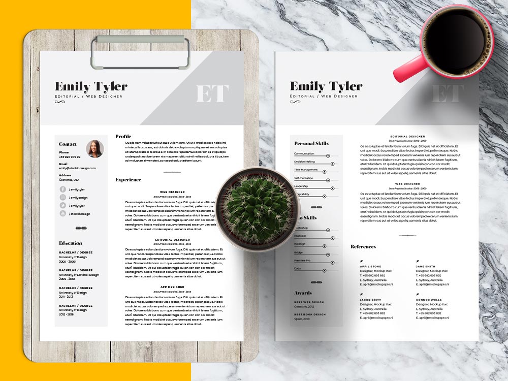 Free Professional Resume Template InDesign