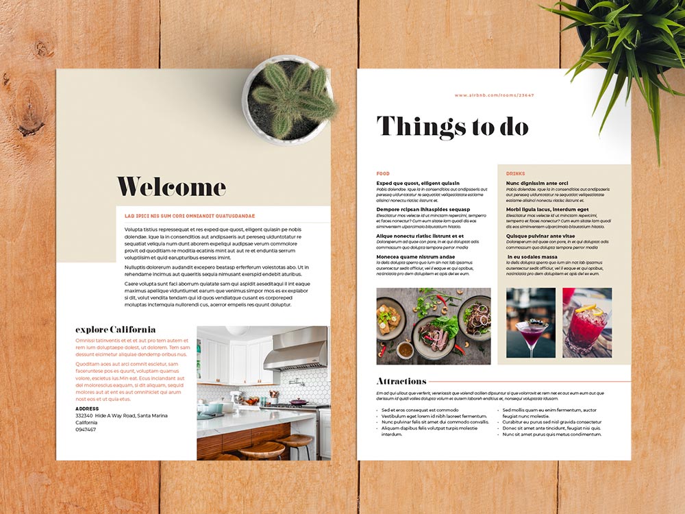 Airbnb Welcome Kit Template StockInDesign