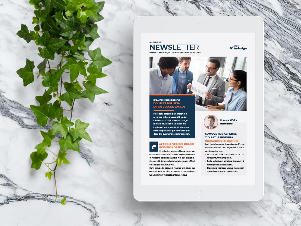 Newsletter Template For Ipad Stockindesign